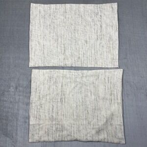 West Elm SET of 2 Pillowcases Shams 20x26 Cream Gray Modern